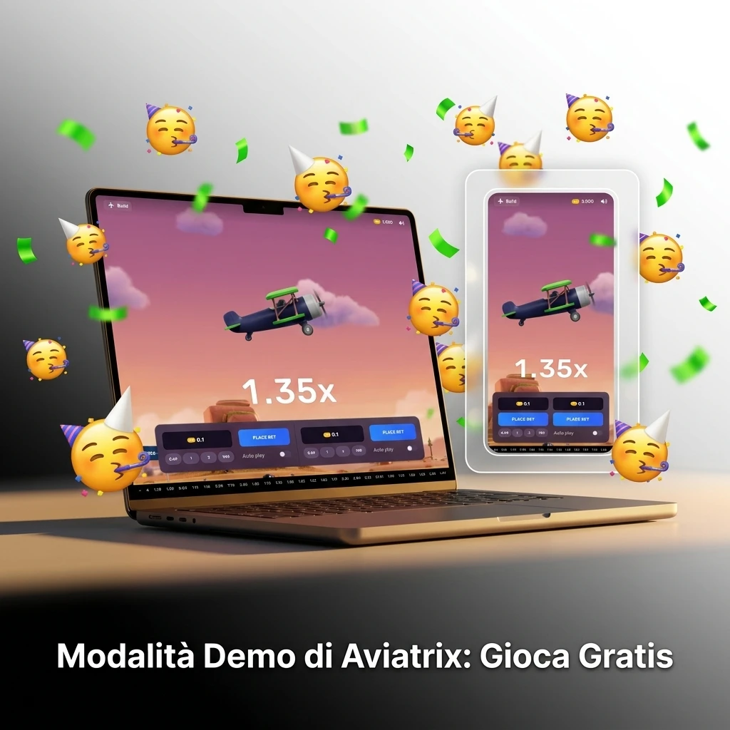 Schermata della modalità demo di Aviatrix su 1win con moltiplicatore e opzioni di scommessa gratuite