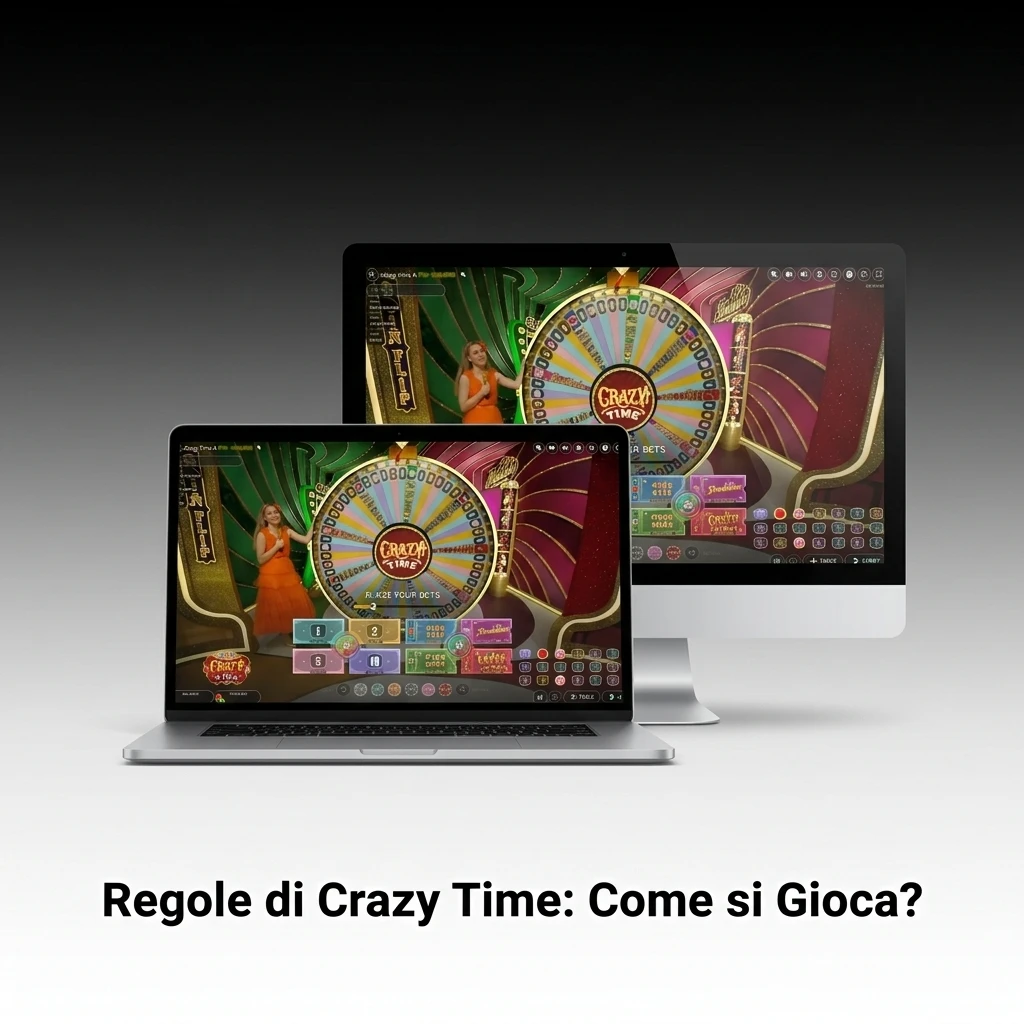 Ruota di Crazy Time con 54 segmenti colorati e bonus game come Coin Flip e Pachinko