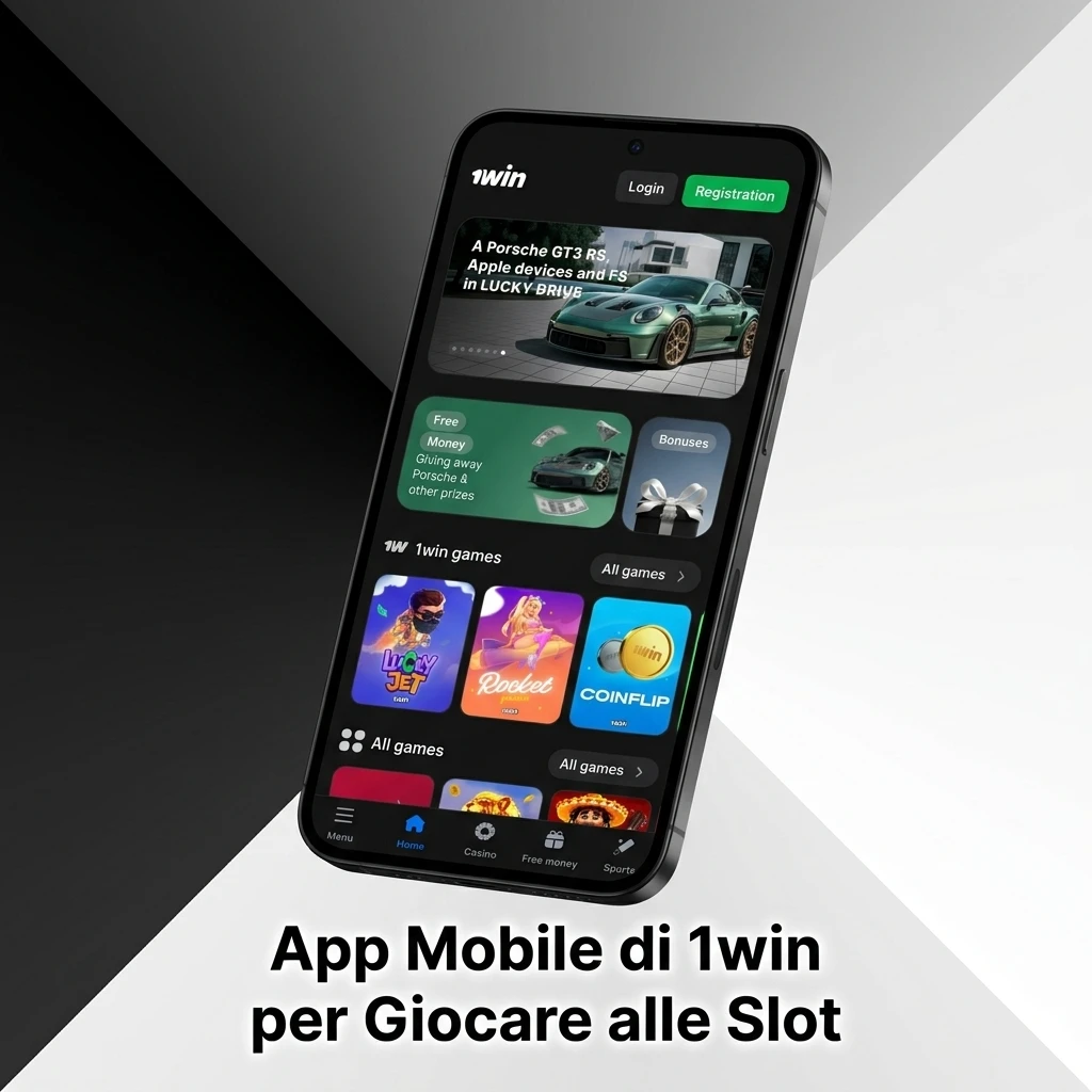 App mobile 1win per slot: interfaccia touch, lobby completa, depositi, bonus e gameplay su Android e iOS