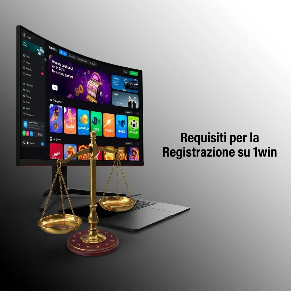 Requisiti registrazione 1win: età minima 18 anni, un account per utente, dati reali e documento valido per KYC