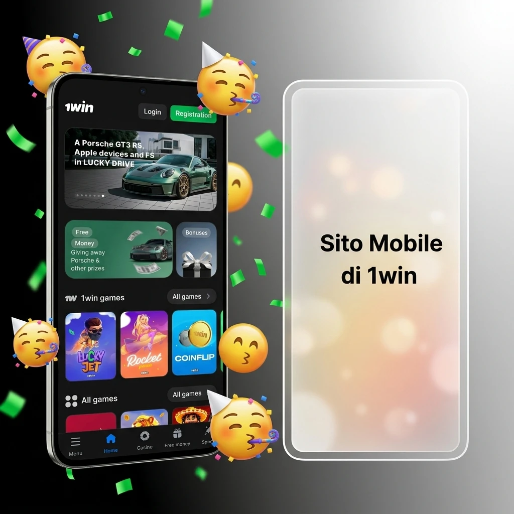 Sito mobile 1win su smartphone con design responsive accessibile da browser Chrome Safari Firefox senza download