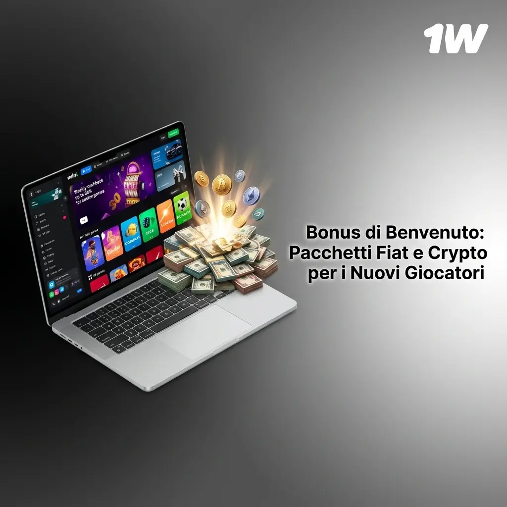Bonus benvenuto 1w: pacchetto Fiat 500% e Crypto 600% per nuovi giocatori, requisito scommessa x35, validi 30 giorni