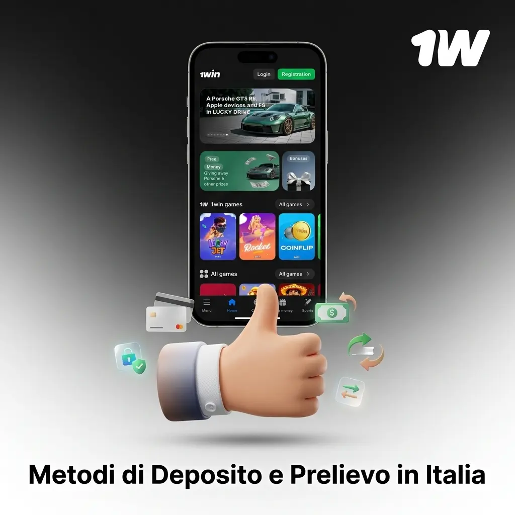 Metodi di deposito e prelievo in Italia: carte, criptovalute e bonifico bancario su 1win con sicurezza SSL