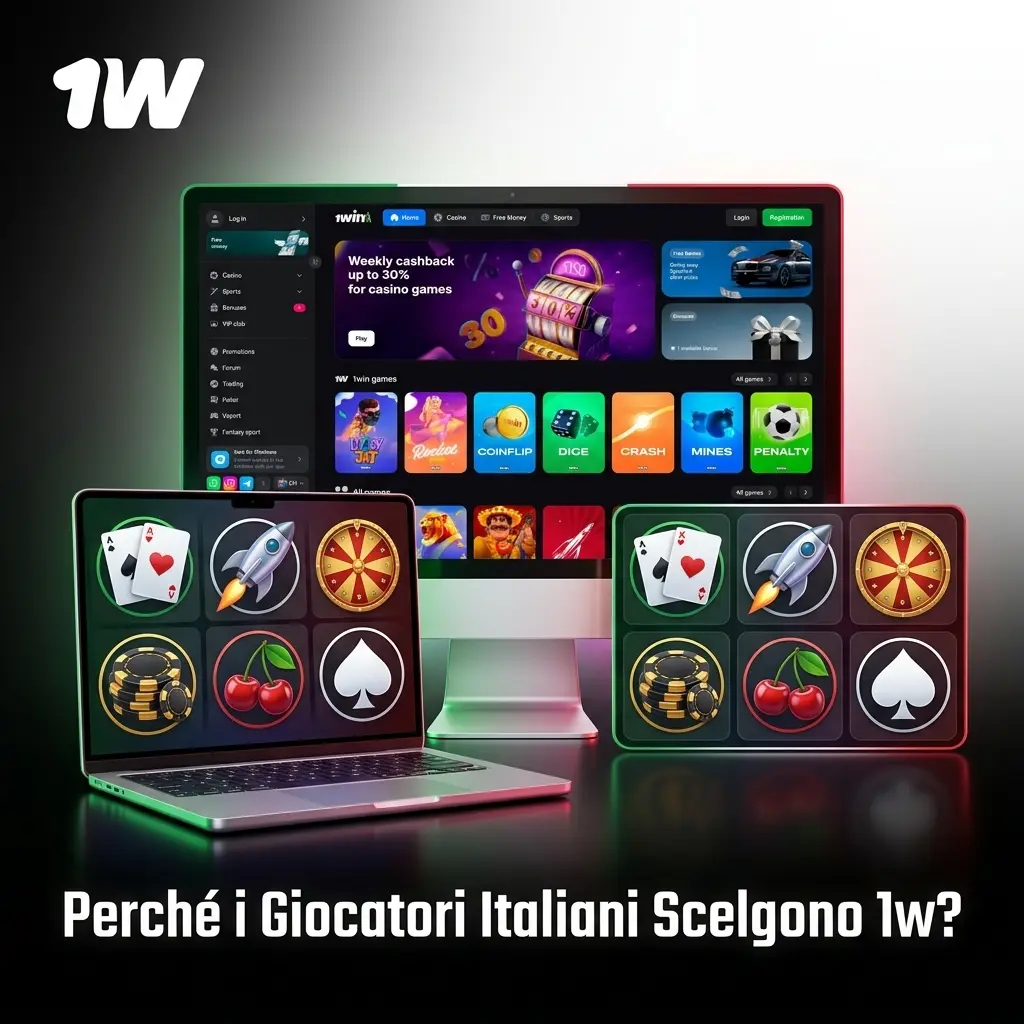 Giocatori italiani scelgono 1w per bonus, sicurezza, app mobile e oltre 10.000 giochi disponibili