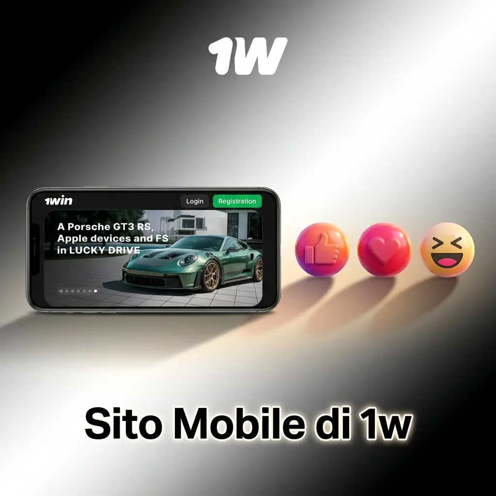 Sito mobile 1w su smartphone e tablet, design responsive accessibile da browser senza download