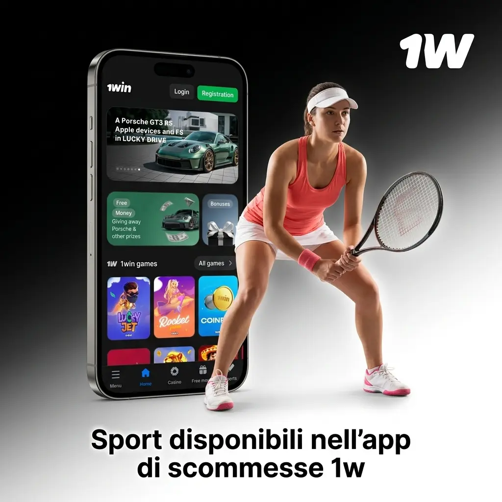 Sport disponibili nell'app 1w: calcio, basket, tennis, eSport e altro con scommesse LIVE e LINE