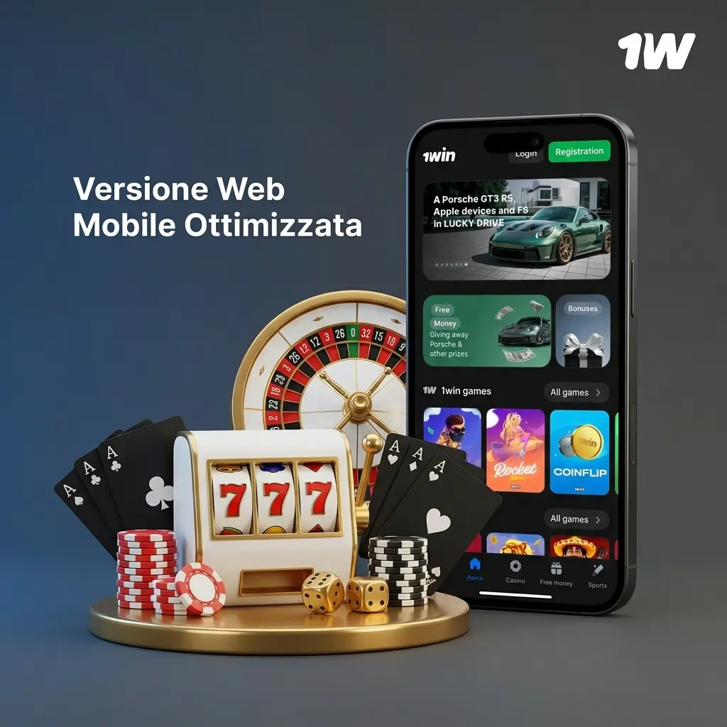 Versione web mobile 1w ottimizzata: accesso immediato da browser, senza download, compatibile con tutti i dispositivi